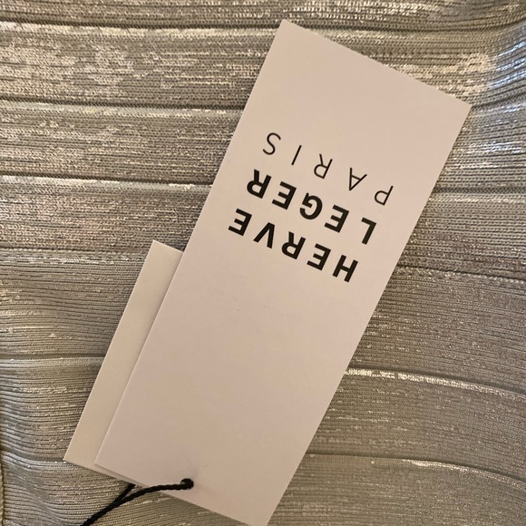 NEW Herve Leger Metallic Bandage Dress - Picture 3 of 4